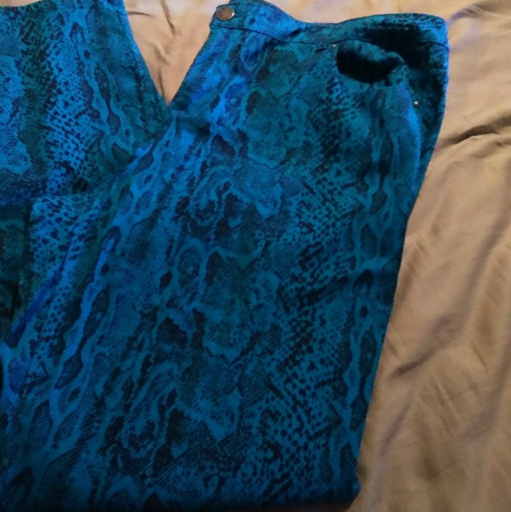 Royal blue python jeans - Picture 4 of 4